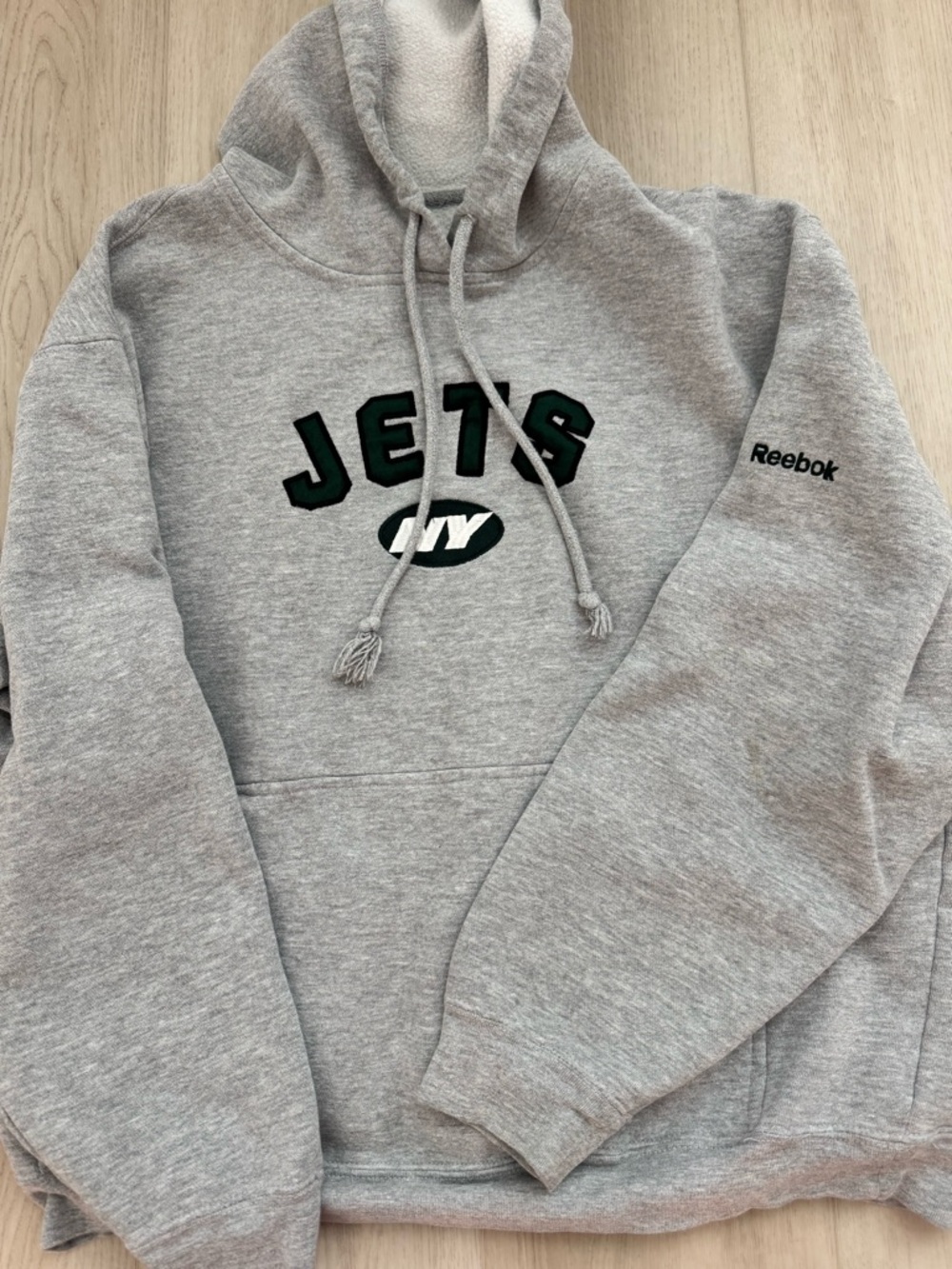 Medium NY Jets Reebok Gray Hoodie